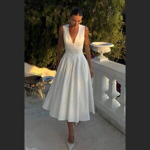 Meshki Keely - Cotton Sleeveless Midi Dress - White